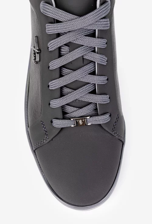 Pantofi barbati din piele naturala gri