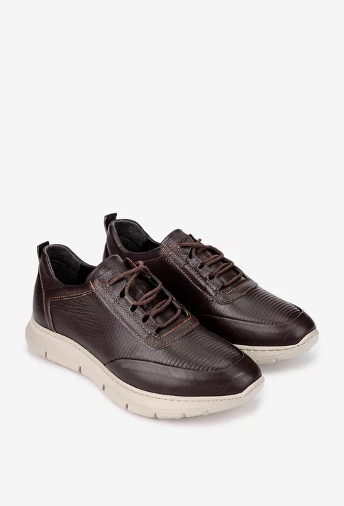Pantofi barbati din piele naturala maro