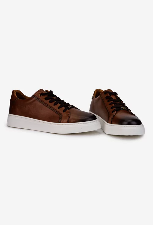 Pantofi barbati din piele naturala maro