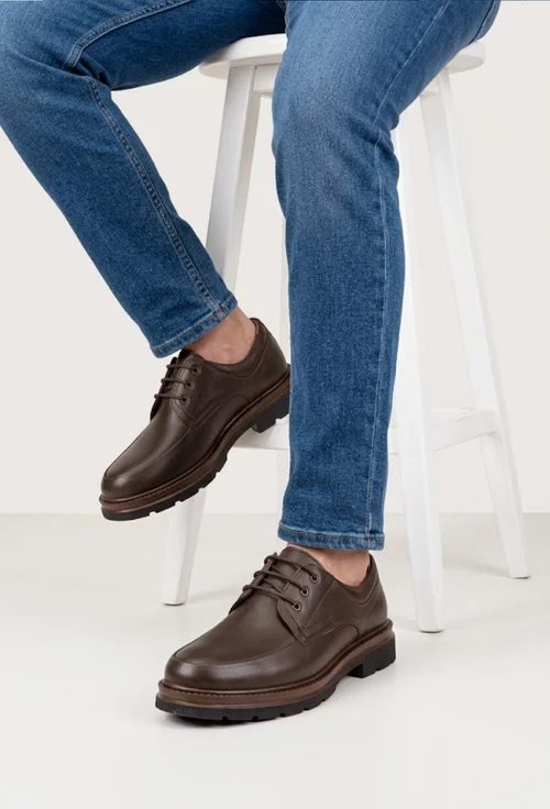 Pantofi barbati din piele naturala maro
