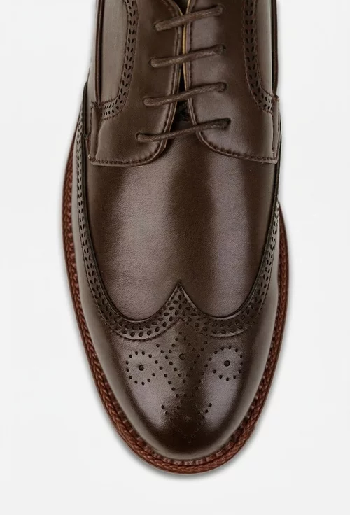 Pantofi barbati din piele naturala maro