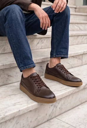 Pantofi barbati din piele naturala maro