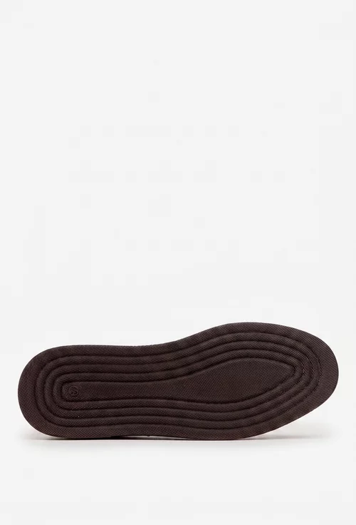 Pantofi barbati din piele naturala maro cu perforatii