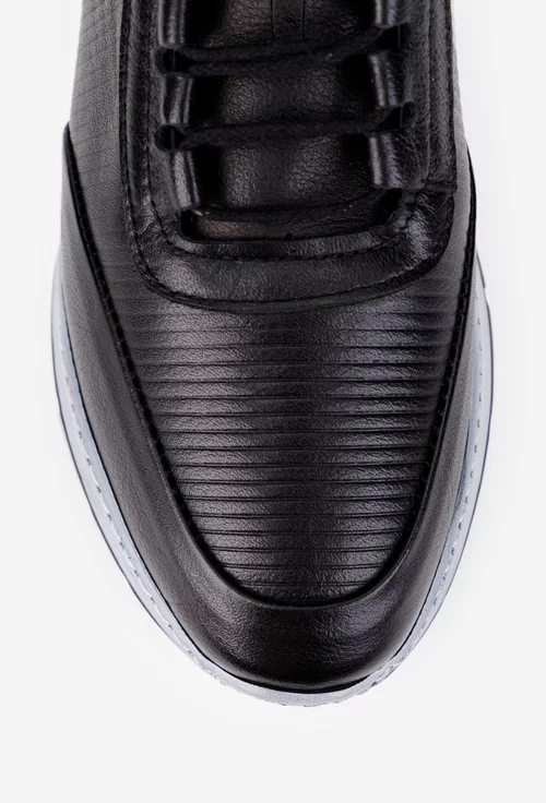 Pantofi barbati din piele naturala neagra
