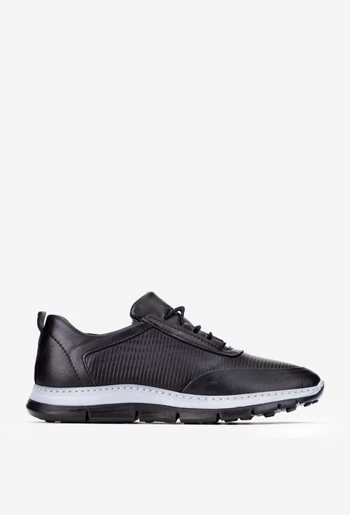 Pantofi barbati din piele naturala neagra