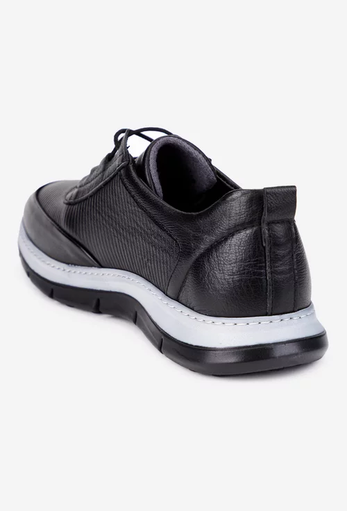Pantofi barbati din piele naturala neagra