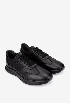 Pantofi barbati din piele naturala neagra