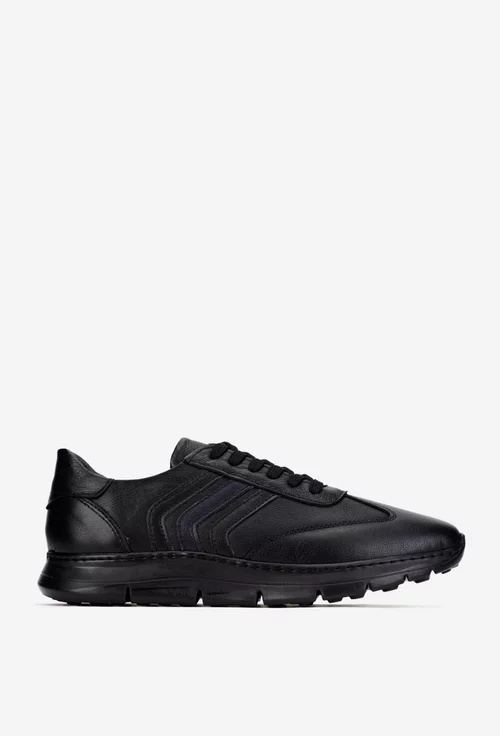 Pantofi barbati din piele naturala neagra