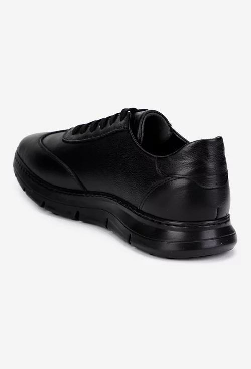 Pantofi barbati din piele naturala neagra