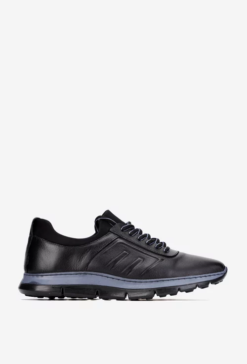 Pantofi barbati din piele naturala neagra