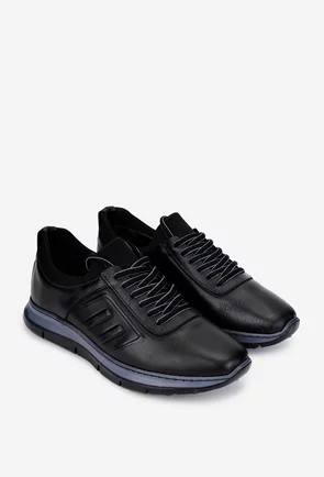 Pantofi barbati din piele naturala neagra
