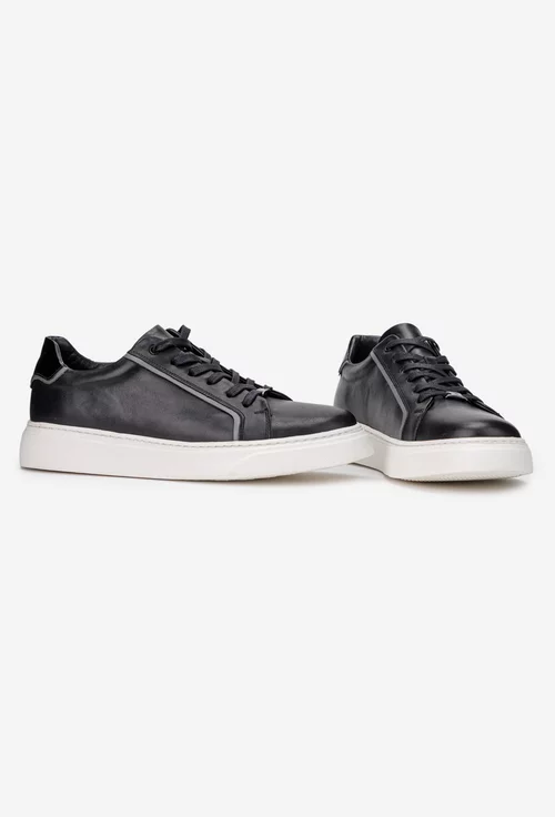 Pantofi barbati din piele naturala neagra