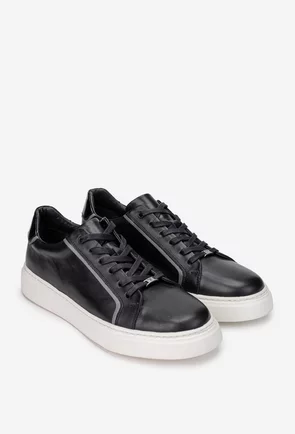 Pantofi barbati din piele naturala neagra