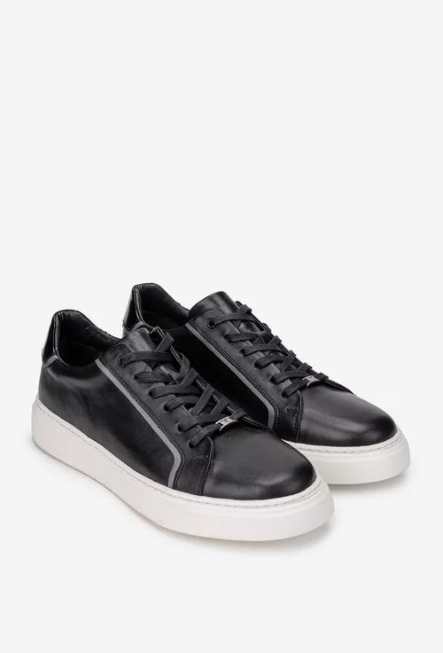 Pantofi barbati din piele naturala neagra