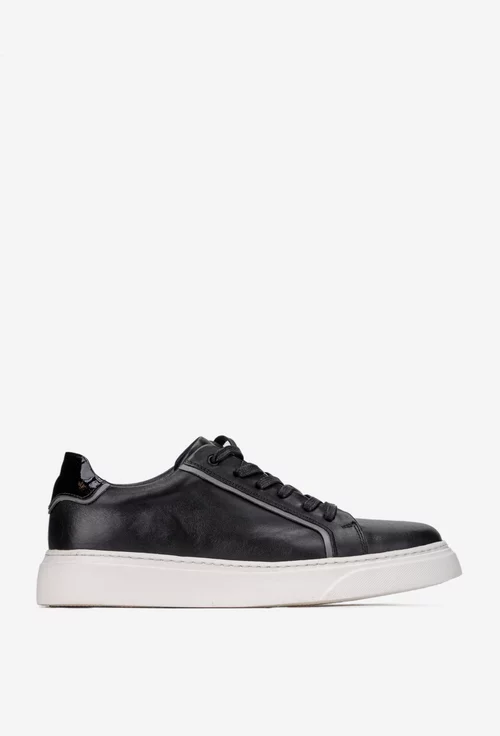 Pantofi barbati din piele naturala neagra