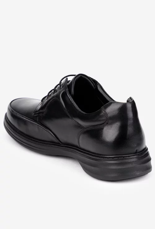 Pantofi barbati din piele naturala neagra