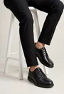 Pantofi barbati din piele naturala neagra