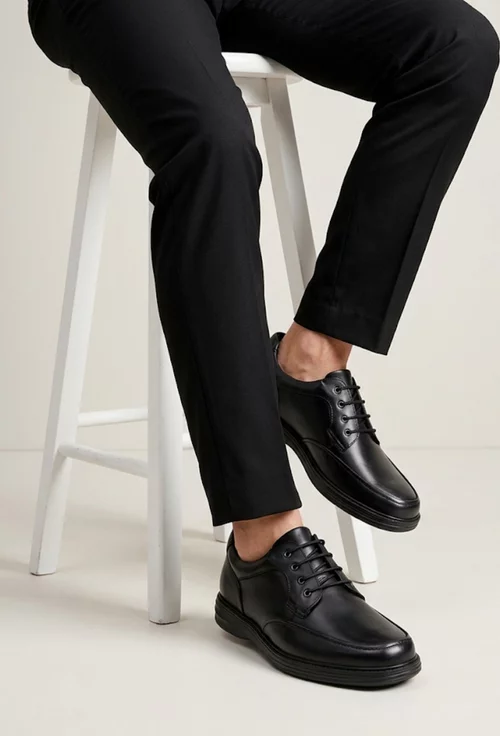 Pantofi barbati din piele naturala neagra