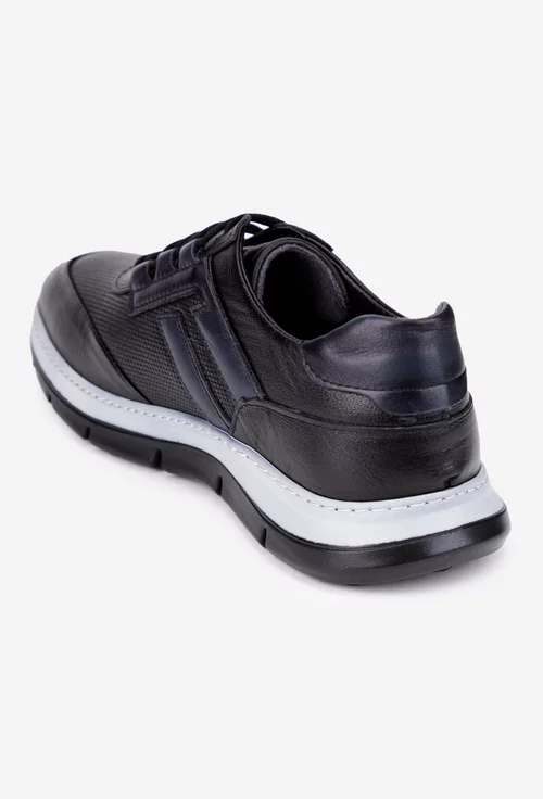 Pantofi barbati din piele naturala neagra