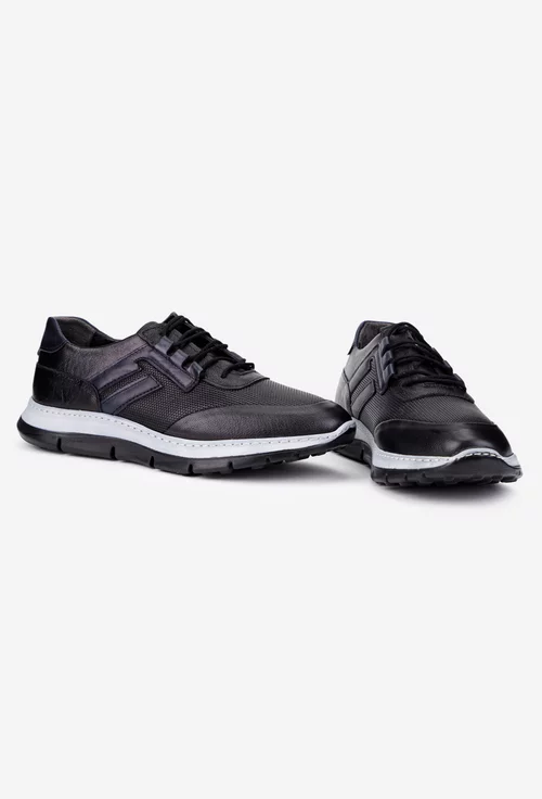 Pantofi barbati din piele naturala neagra