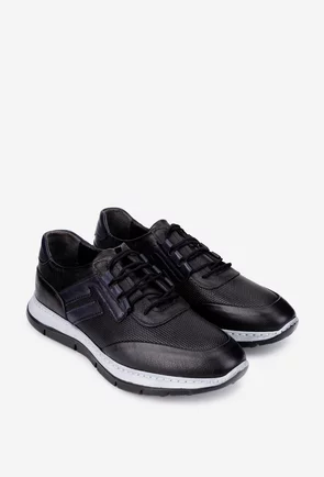 Pantofi barbati din piele naturala neagra
