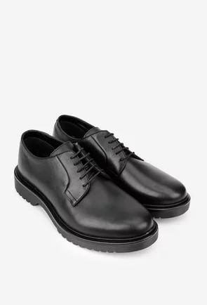 Pantofi barbati din piele naturala neagra
