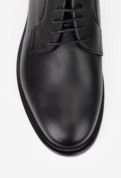 Pantofi barbati din piele naturala neagra