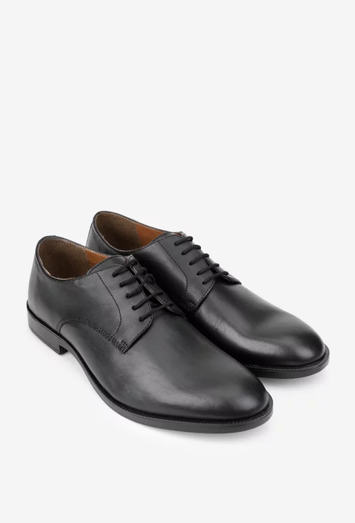 Pantofi barbati din piele naturala neagra