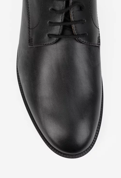Pantofi barbati din piele naturala neagra