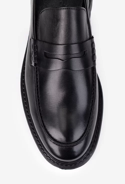 Pantofi barbati din piele naturala neagra