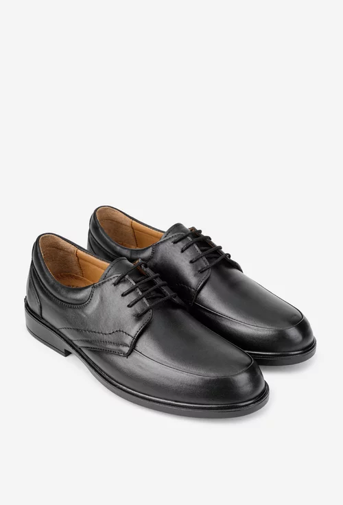 Pantofi barbati din piele naturala neagra
