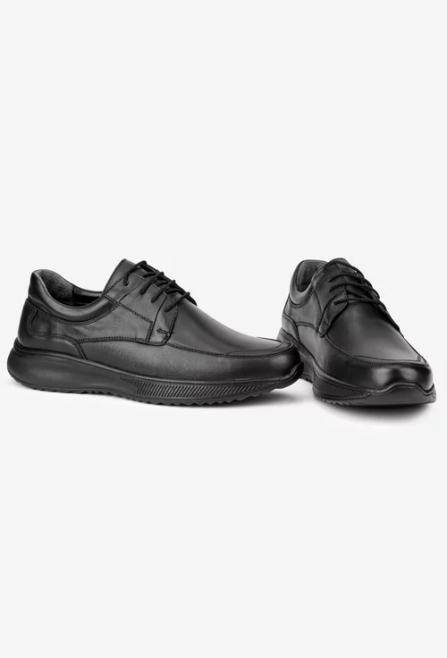 Pantofi barbati din piele naturala neagra