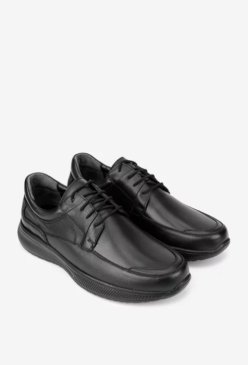 Pantofi barbati din piele naturala neagra