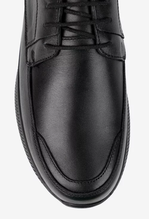 Pantofi barbati din piele naturala neagra