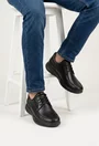Pantofi barbati din piele naturala neagra