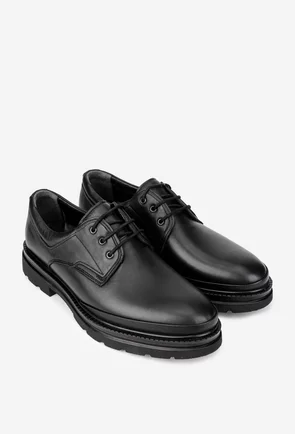 Pantofi barbati din piele naturala neagra