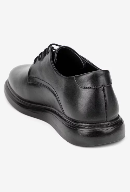 Pantofi barbati din piele naturala neagra