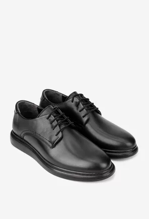Pantofi barbati din piele naturala neagra