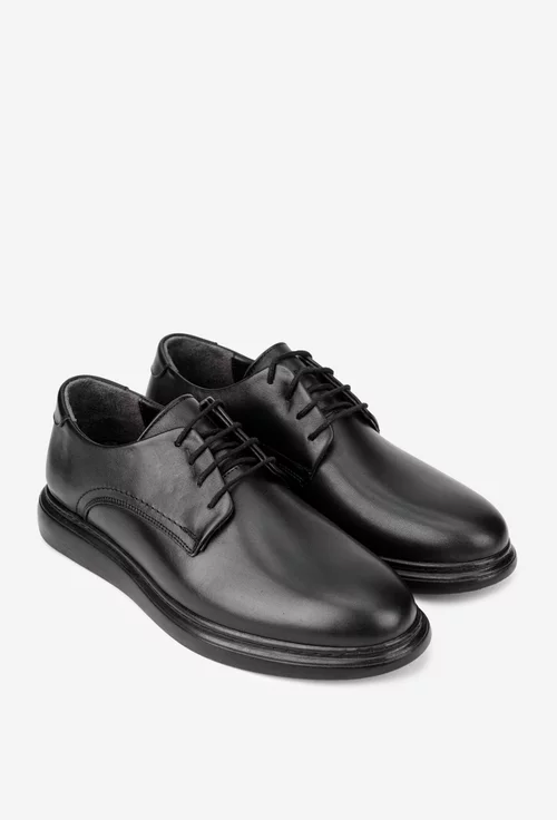 Pantofi barbati din piele naturala neagra