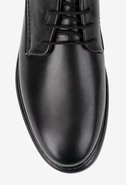 Pantofi barbati din piele naturala neagra