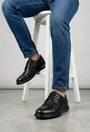 Pantofi barbati din piele naturala neagra