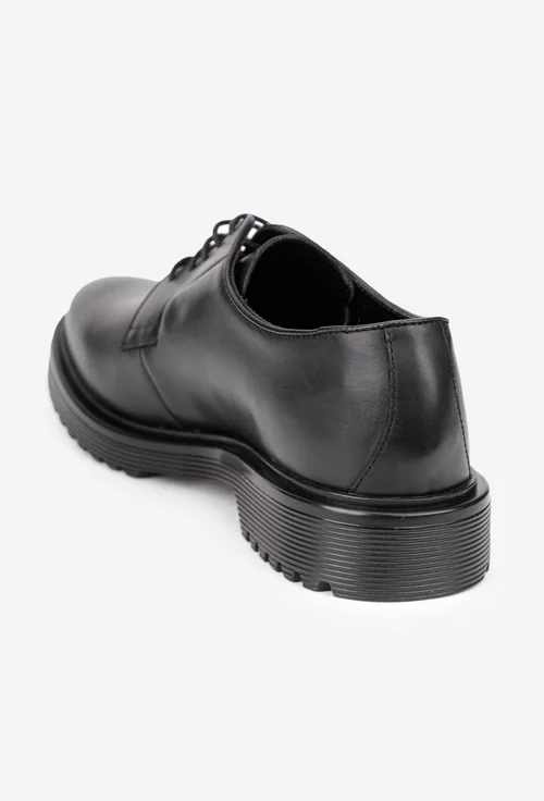 Pantofi barbati din piele naturala neagra