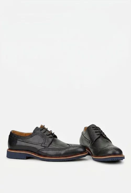 Pantofi barbati din piele naturala neagra