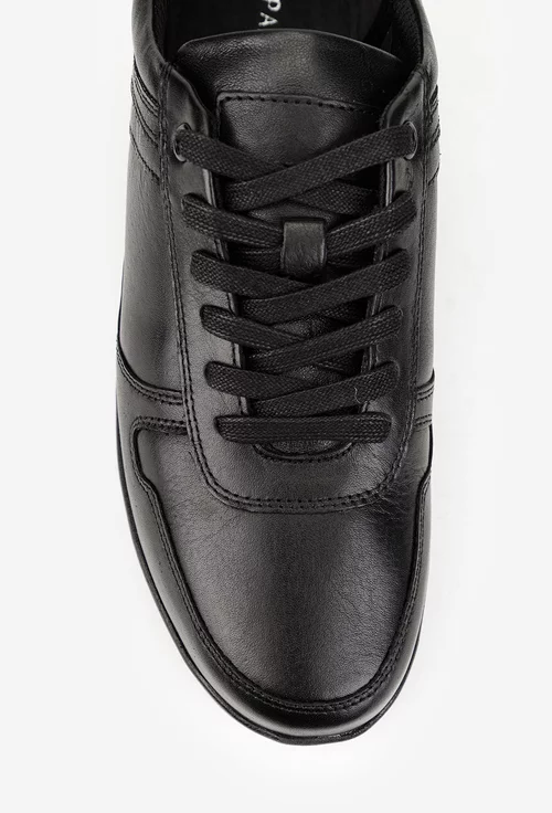 Pantofi barbati din piele naturala neagra picture - 6