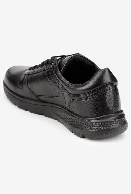 Pantofi barbati din piele naturala neagra picture - 3