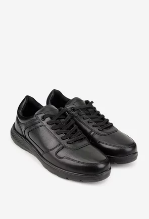 Pantofi barbati din piele naturala neagra