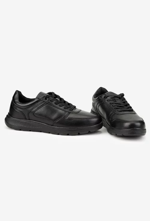 Pantofi barbati din piele naturala neagra picture - 5