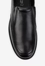 Pantofi barbati din piele naturala neagra cu elastic