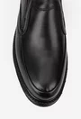 Pantofi barbati din piele naturala neagra cu elastic