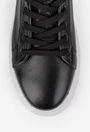 Pantofi barbati din piele naturala neagra cu talpa alba